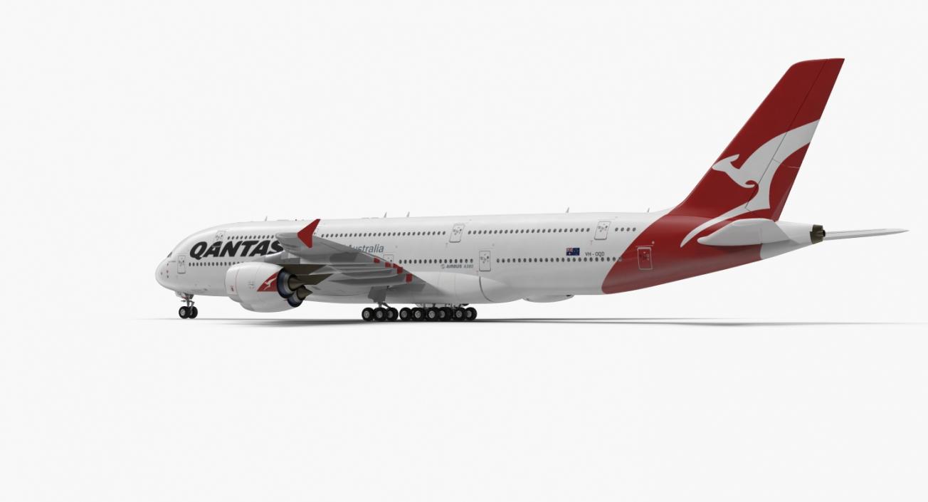 3D Airbus A380-1000 Qantas model